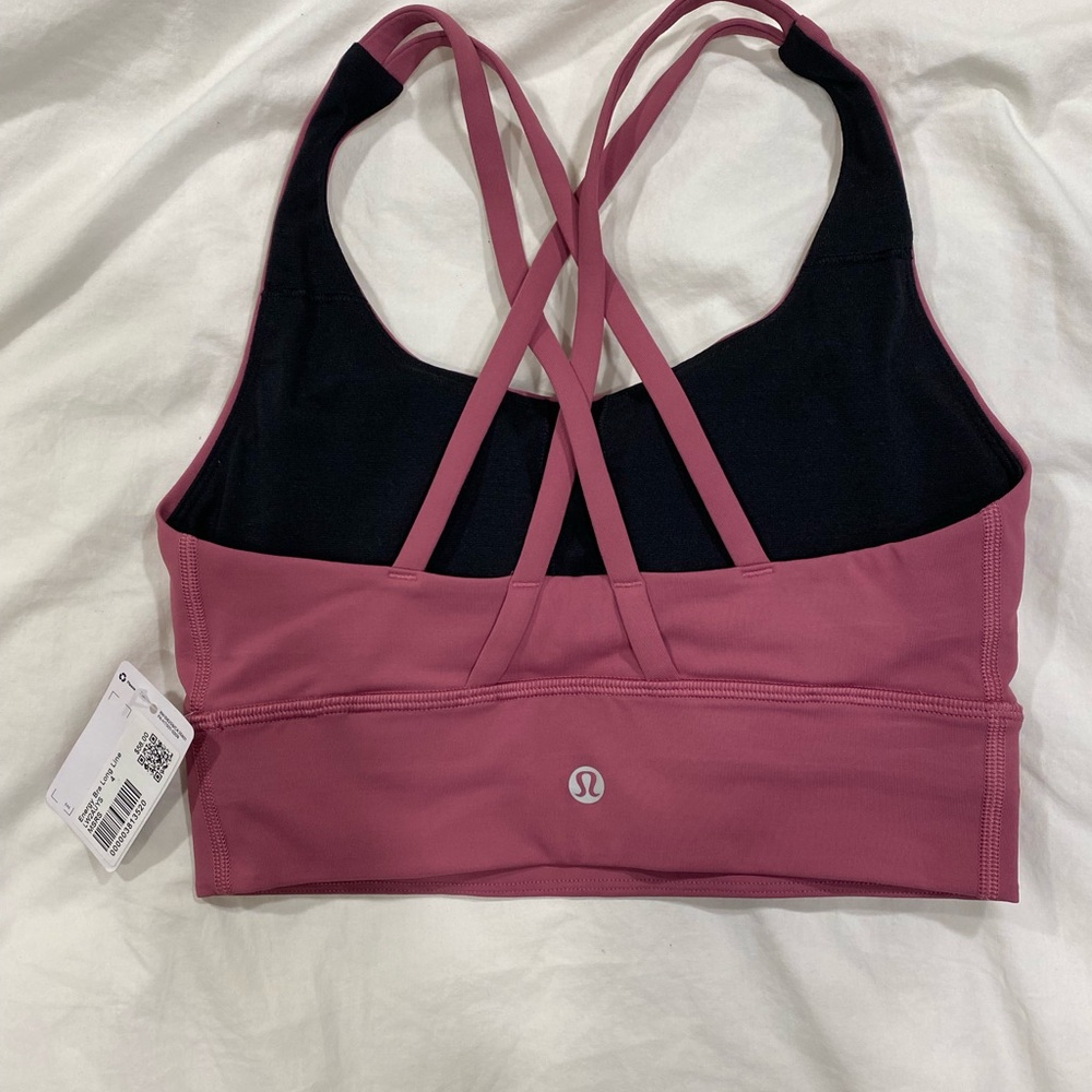 lululemon athletica Pink and Black Crisscross Sports Bra